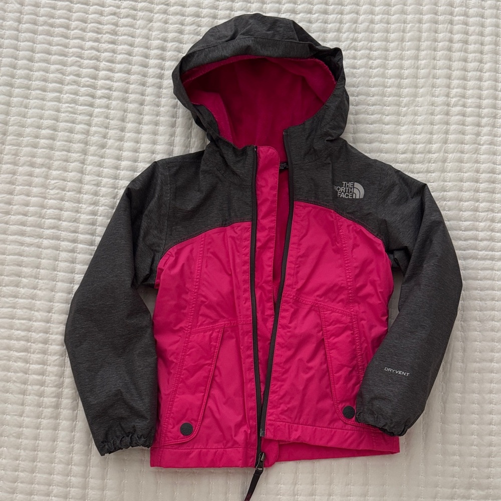 The North Face Kids Raincoat - Fuchsia and Charcoal